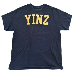 YINZ Pittsburgh Graphic T-Shirt Black Yellow Mens Size Large short sleeve tee